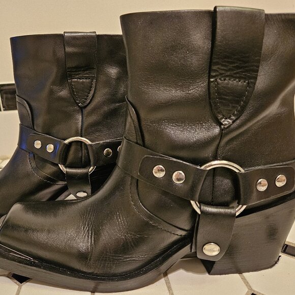 MANGO Moto Black Leather Bootie - Picture 9 of 14